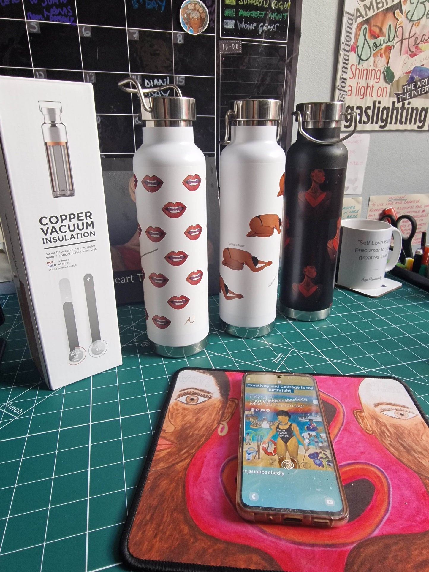 Child's Pose -AU Copper Water Bottle (650ml) - Amja Unabashedly