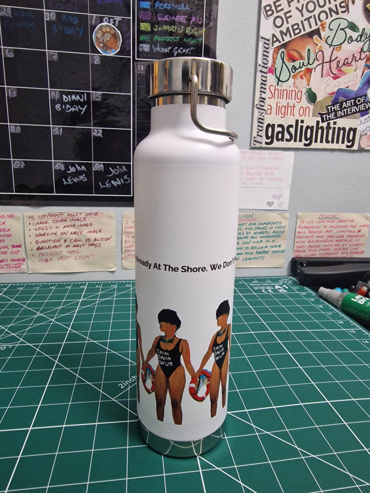 Swim, Swam, Swum - AU Copper Water Bottle (650 ml) - Amja Unabashedly
