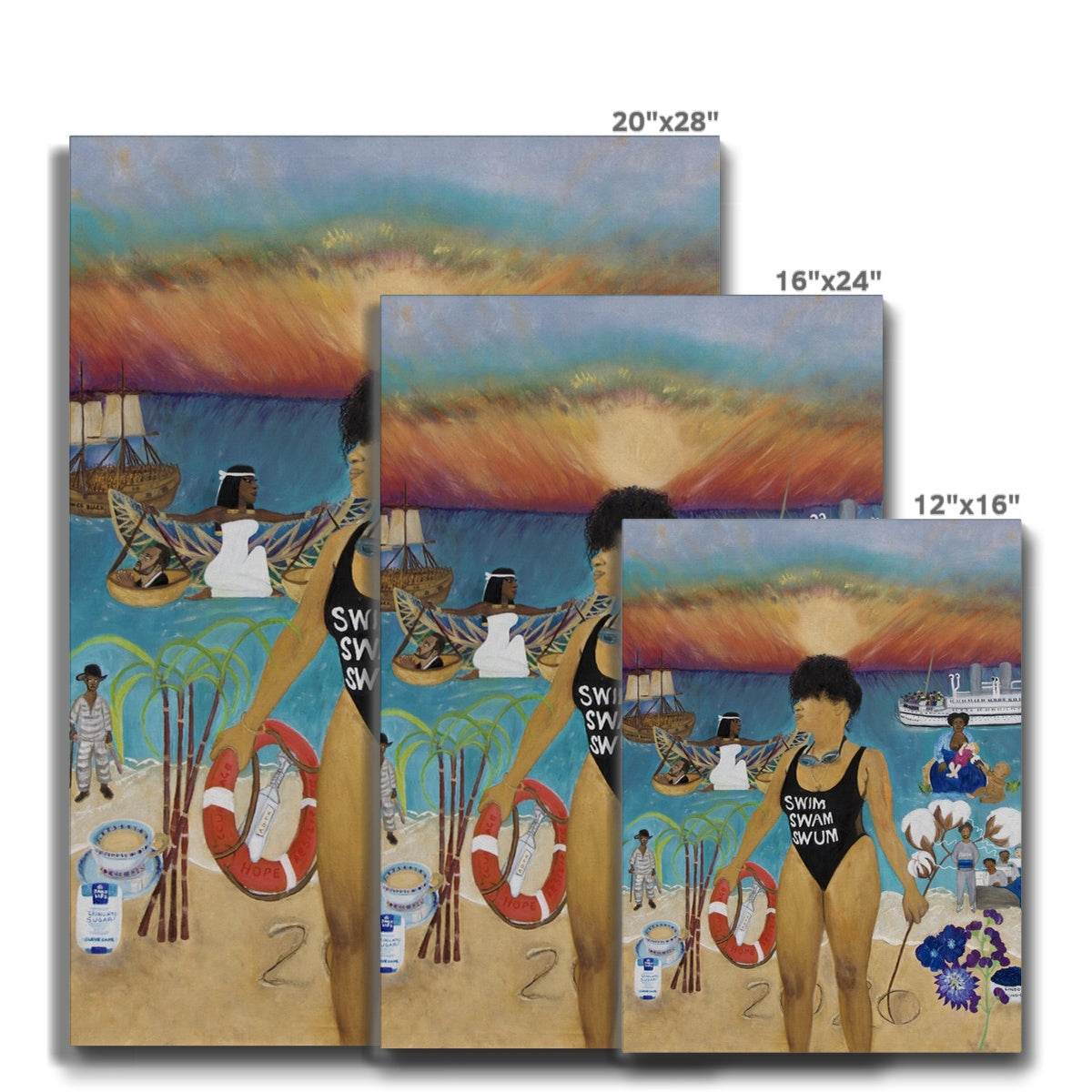 Swim, Swam, Swum Canvas - Amja Unabashedly