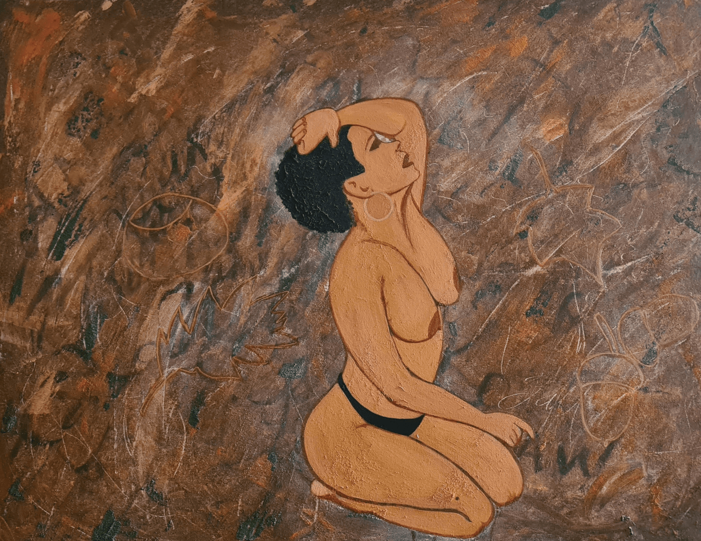 The Fall Original Mixed Media on Canvas - Amja Unabashedly