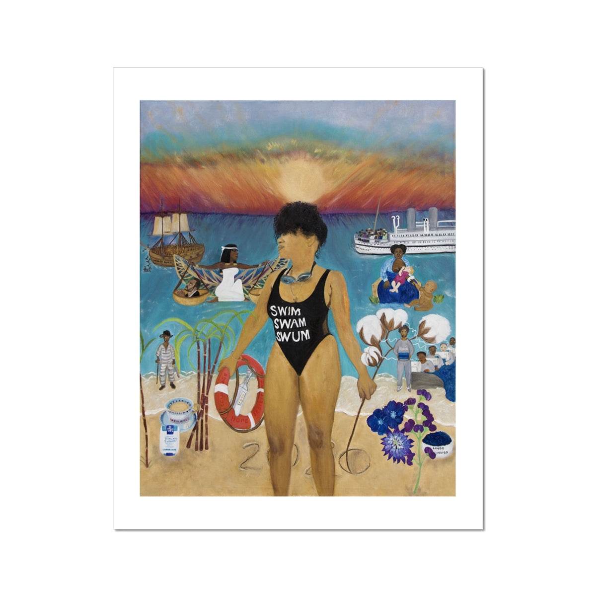 Swim, Swam, Swum Print On Paper - Amja Unabashedly