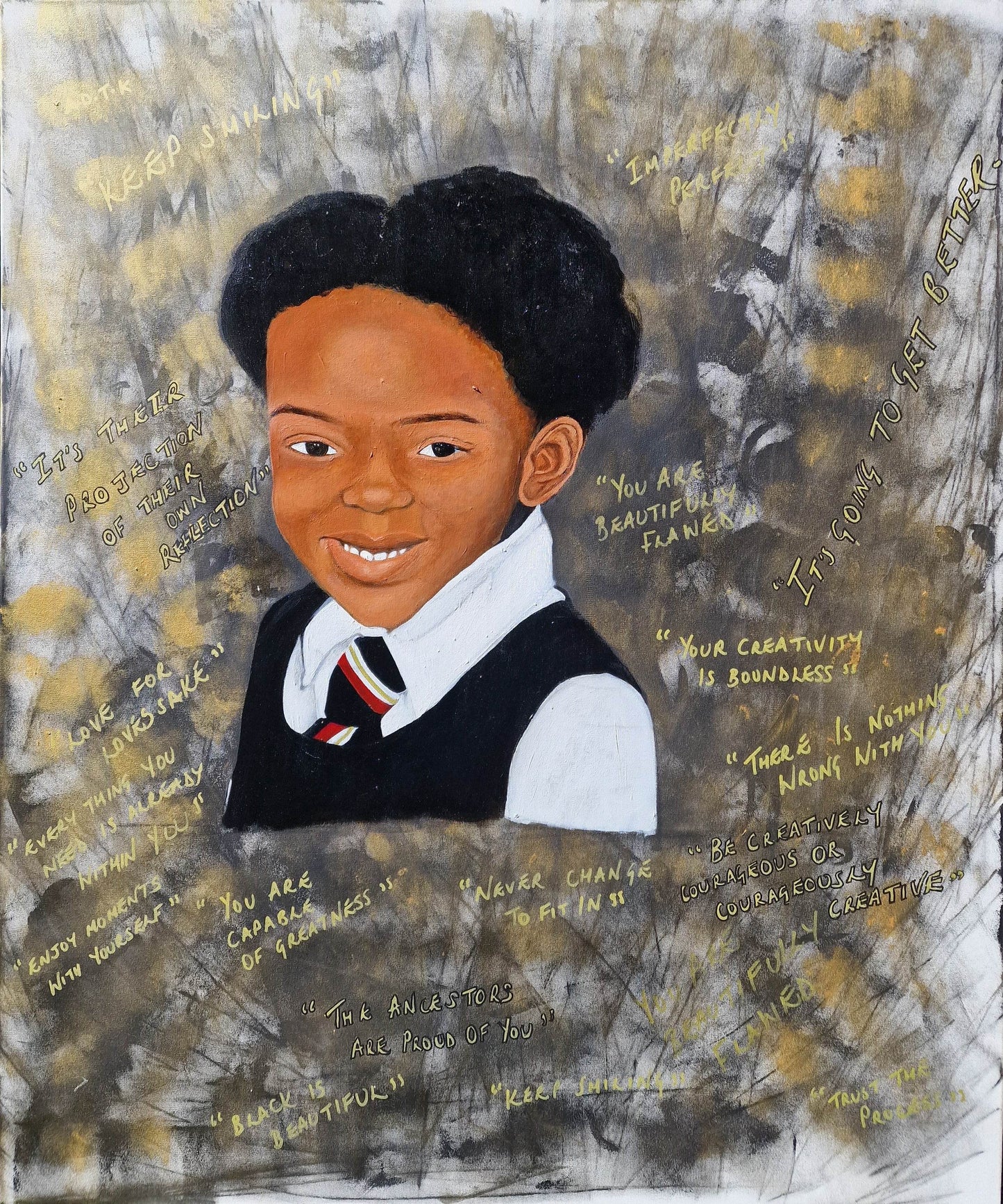 Inner-Child, Inner-Voice - Original Mixed Media Painting on Canvas - Amja Unabashedly