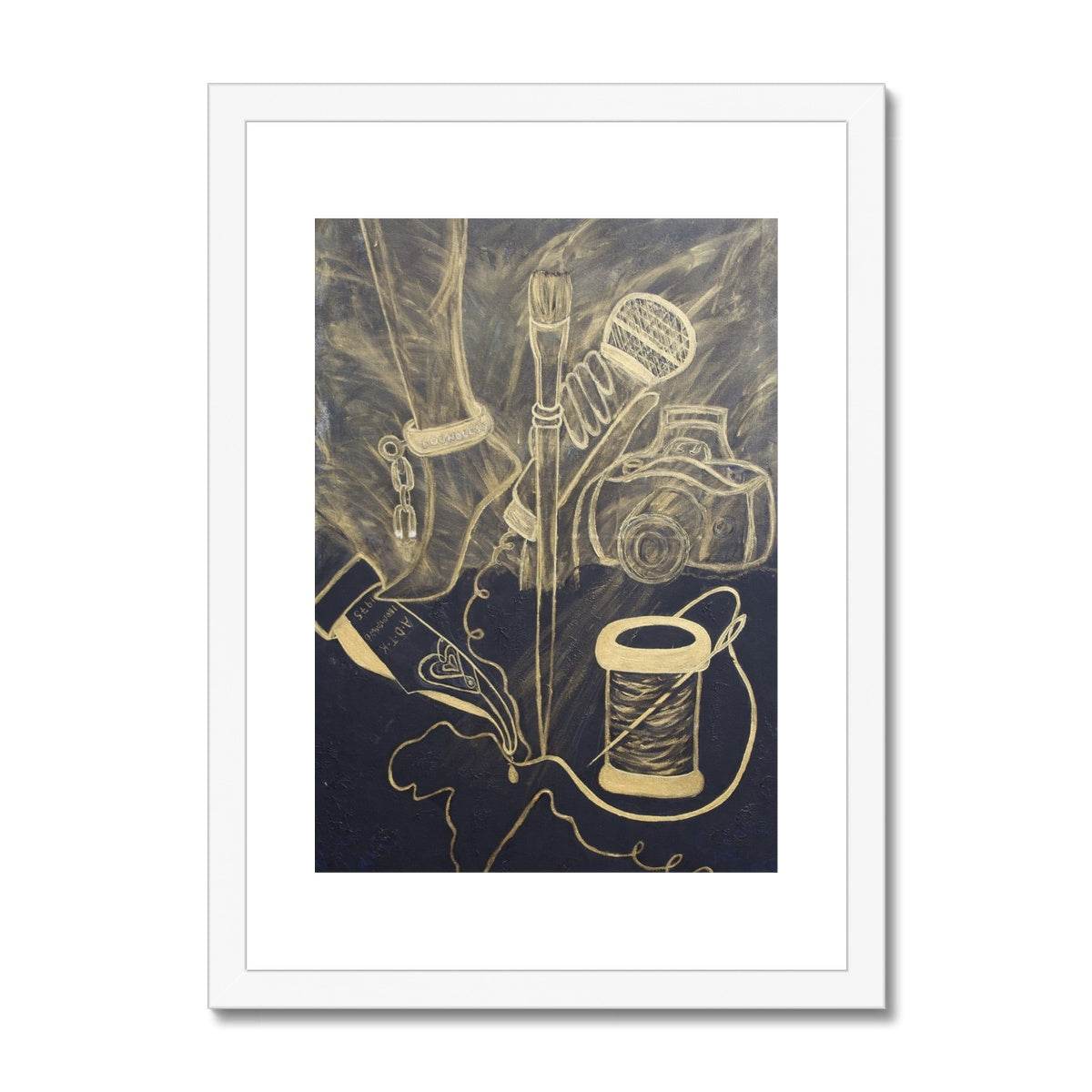 In The Beginning, There Was Black Framed & Mounted Print - Amja Unabashedly