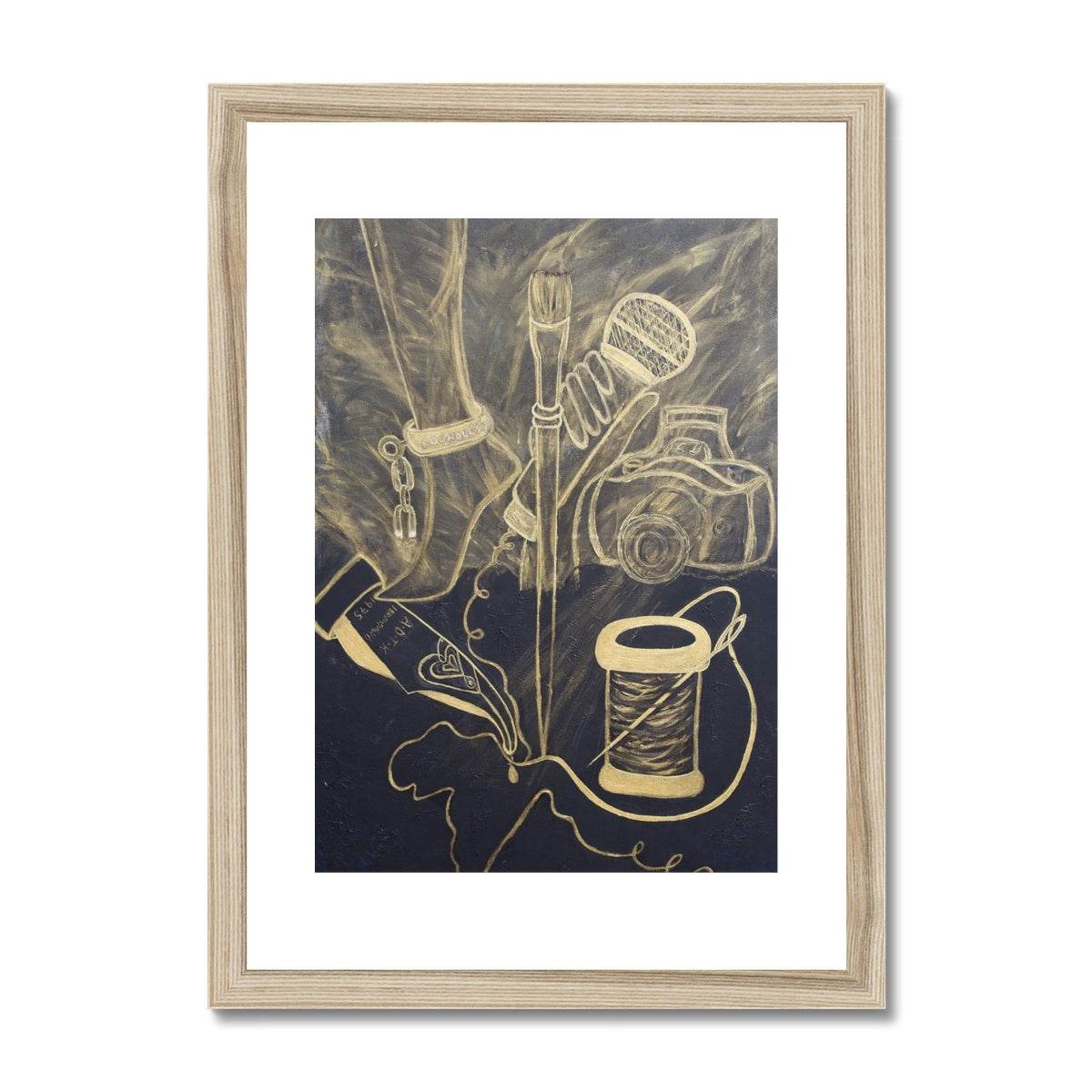 In The Beginning, There Was Black Framed & Mounted Print - Amja Unabashedly