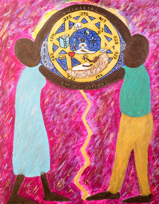 Universal Child Support” from the SSCS™ Security pillar — artwork by Amja Unabashedly holding the felt sense of being secure and held regardless of performance.