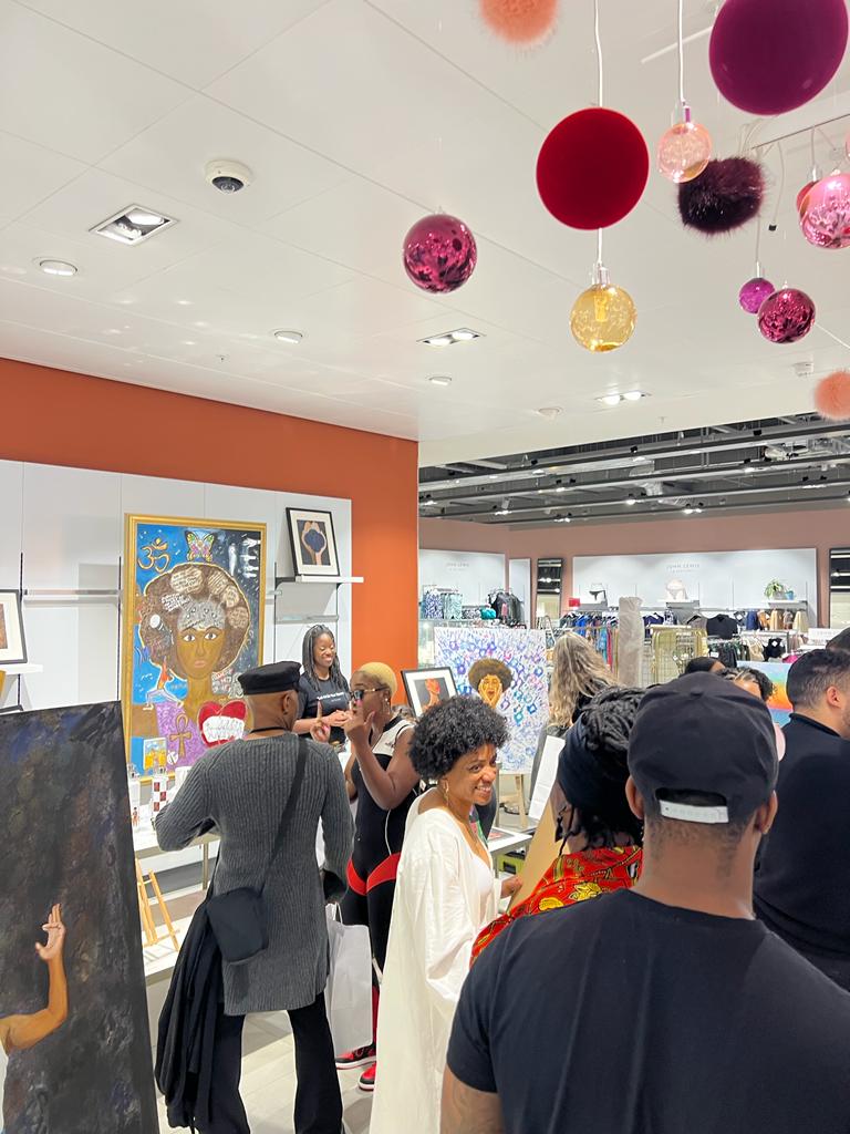 Load video: Amja Unabashedly&#39;s &quot;Let Art Be Your Becoming&quot; exhibition with a twist at John Lewis &amp; Partners, Westfield-White City