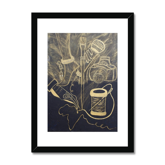 In The Beginning, There Was Black Framed & Mounted Print - Amja Unabashedly