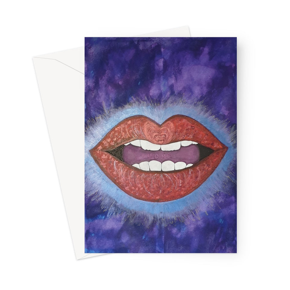 LoveLee Lips Greeting Card - Amja Art