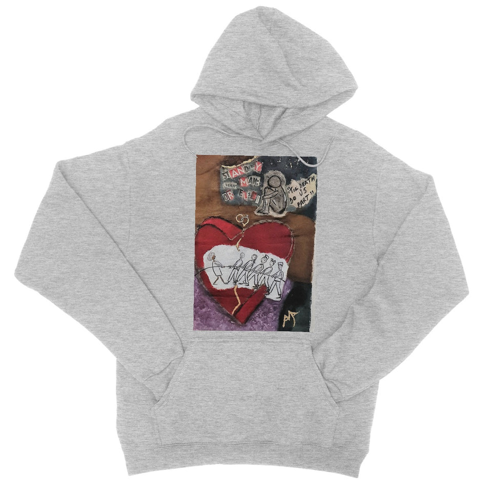 Heart Break College Hoodie - Amja Art